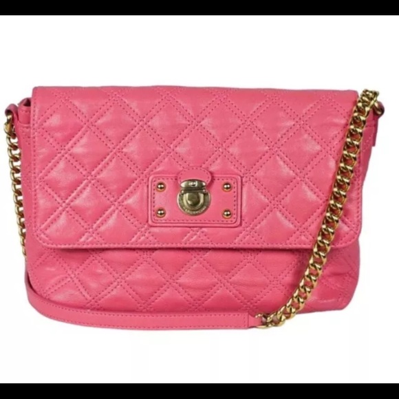 Marc Jacobs $675 ‘The Large Single’ Leather Pink Bubble B Shoulder Bag - Picture 1 of 11